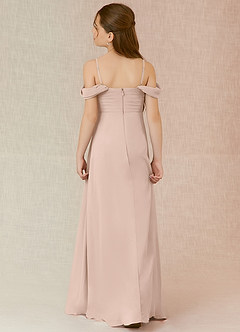 Azazie Kaitlynn Junior English Rose A-Line Off the Shoulder Chiffon Dress image2