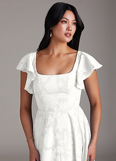 Azazie Bondi Šaty pro družičky A-Line Boční štěrbina Květinové vyhoření Délka podlahy Šaty image6