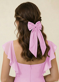 front Matching Color Chiffon Bow Hair Clip