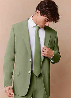 front James Pistachio Structured Stretch Suit