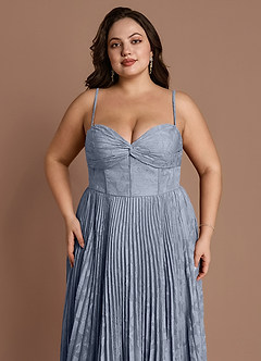 Annie Powder Blue Pleated Midi Dress image3
