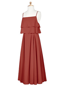 Azazie Ensley Junior Terracotta A-Line Pleated Chiffon Dress image9