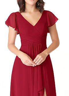 Azazie Omari Bridesmaid Dresses Scarlet A-Line Chiffon Dress image5