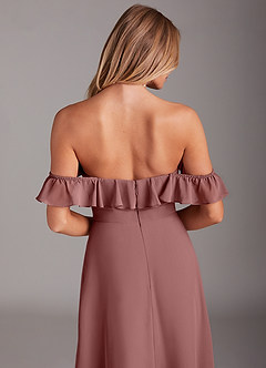 Azazie Lyra Bridesmaid Dresses Desert Rose A-Line Chiffon Convertible Dress image8