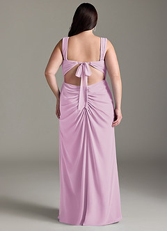 Azazie Jesaphine Bridesmaid Dresses Candy Pink Sheath Bow Chiffon Dress image9