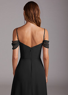 Azazie Marley Bridesmaid Dresses Black A-Line Off the Shoulder Chiffon Convertible Dress image9