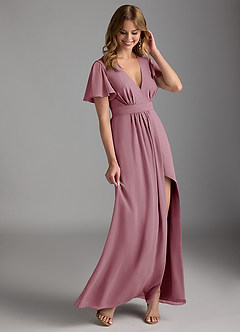 Azazie Zaniah Bridesmaid Dresses Vintage Mauve A-Line Chiffon Dress image6
