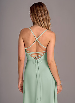 Azazie Mei Bridesmaid Dresses Agave A-Line Chiffon Dress image2
