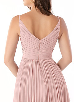 Azazie Raychelle Vestidos de madrinha de casamento Vestido Pó Rosa de Chiffon de Linha A com Plissado image7