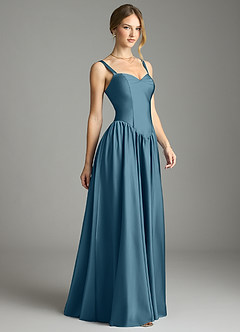 Azazie Evadina Vestidos de damas de honor Vestido de Bermudas de Satén Elástico de Corte en A con Corsé image4