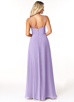 Azazie Moira Bridesmaid Dresses Lilac A-Line Scoop Chiffon Dress image2
