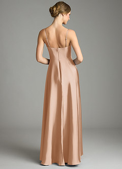 Azazie Elle Bridesmaid Dresses English Rose A-Line Pleated Stretch Satin Dress image5
