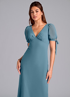 Azazie Pheby Bridesmaid Dresses Bermuda A-Line Pleated Chiffon Dress image2