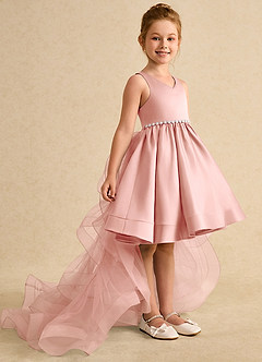 Azazie Julietta Flower Girl Dresses Rosette Ball-Gown Convertible Tulle Dress image3