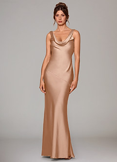 Azazie Rylina Bridesmaid Dresses English Rose Mermaid Stretch Satin Dress image6