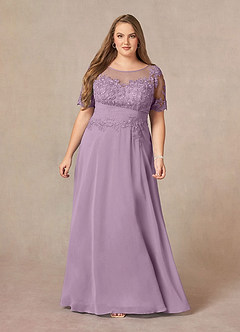 Azazie Raissa Kleider für die Brautmutter A-Linie Spitze Chiffon Kleid Blauregen image12