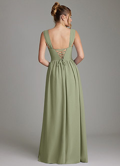 Azazie Caterina Bridesmaid Dresses Pistachio A-Line Corset Chiffon Dress image6
