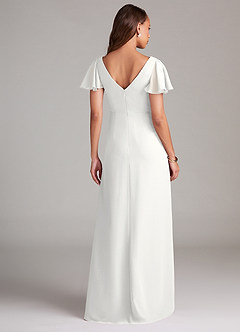 Azazie Soren Bridesmaid Dresses White A-Line Ruched Chiffon Dress image2