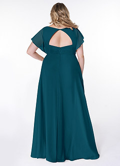 Azazie Rylee Bridesmaid Dresses Ink Blue A-Line Pleated Chiffon Dress image7