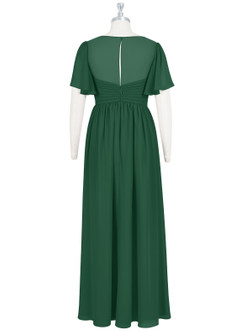 Azazie Verna Maternity Bridesmaid Dresses A-Line V-Neck Ruched Chiffon Floor-Length Dress image8