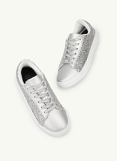 front Sneakers da tennis glitterate