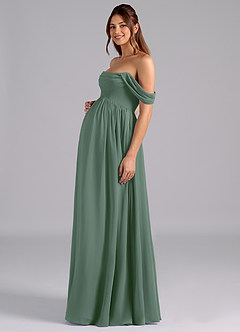 Azazie Saige Maternity Bridesmaid Dresses A-Line Pleated Chiffon Floor-Length Dress image5