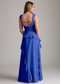 Azazie Sloane Bridesmaid Dresses Royal Blue A-Line Sweetheart Neckline Chiffon Dress image2