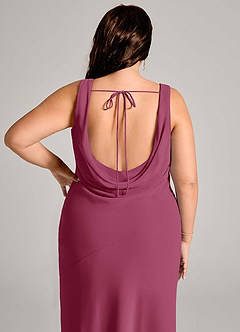 Azazie Rylina Bridesmaid Dresses Mulberry Mermaid Pleated Chiffon Dress image12