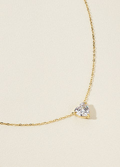 front Collar con colgante de corazón de cristal