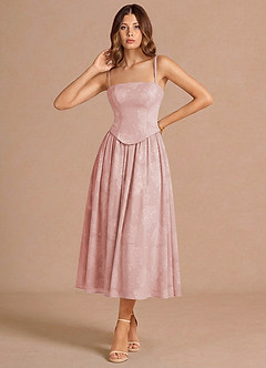 Isaura Powder Pink Midi Dress image3