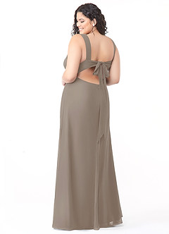 Azazie Christiana Bridesmaid Dresses A-Line V-Neck Pleated Chiffon Floor-Length Dress image10