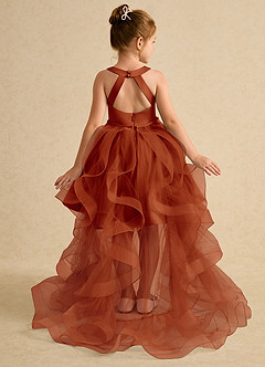 Azazie Julietta Flower Girl Dresses Paprika Ball-Gown Convertible Tulle Dress image1