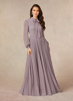 Azazie Adellah Mother of the Bride Dresses Dusk A-Line Pleated Chiffon Dress image1
