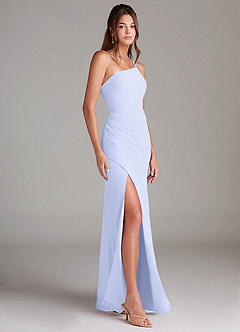 Azazie Eren Jurken voor bruidsmeisjes Jurk van Chiffon met Kolom One-Shoulder Lavendel image10