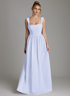 Azazie Caterina Brudepigekjoler En streg Korset Chiffon Gulv-længde Kjole image4