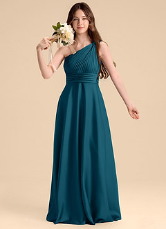 Azazie Charlize Junior Klä av A-Line i Stretch Satin Plisserad image6