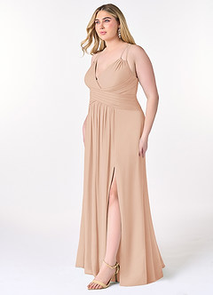 Azazie Farren Bridesmaid Dresses English Rose A-Line Pleated Chiffon Convertible Dress image12