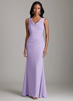 Azazie Linelle Bridesmaid Dresses Lilac Mermaid Pleated Chiffon Dress image5