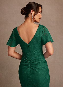 Azazie Jolene Mère de la mariée Robes Robe Sirène en Blumen-Burnout Plissé émeraude image6