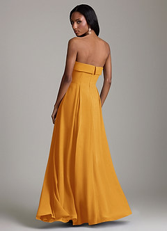 Azazie Lucienne Bridesmaid Dresses Butterscotch A-Line Strapless Chiffon Convertible Dress image2