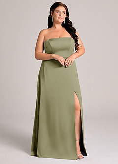 Azazie Wren Bridesmaid Dresses Pistachio A-Line Strapless Stretch Satin Convertible Dress image10