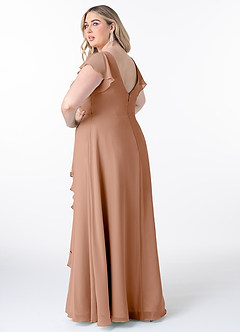 Azazie Omari Bridesmaid Dresses Champagne Rose A-Line Chiffon Dress image8