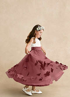 Azazie Vi Flower Girl Dresses Amethyst A-Line Sleeveless Tulle Dress image2