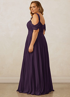 Christian Siriano Bridal for Azazie 1013 Bridesmaid Dresses Plum A-Line Off the Shoulder Chiffon Dress image15
