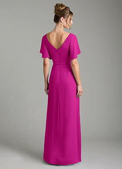 Azazie Ambrosia Bridesmaid Dresses Fuchsia A-Line Pleated Chiffon Dress image6