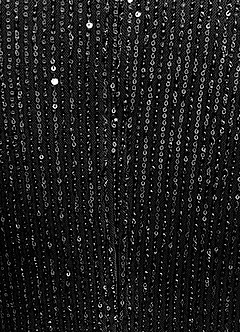 Azazie Sacramento Mother of the Bride Dresses Black A-Line Ruched Sequins Dress image10