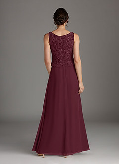 Azazie Cornelia Mother of the Bride Dresses Cabernet Sheath Square Neckline Sequins Chiffon Dress image7