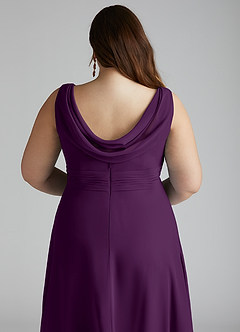 Azazie Karina Bridesmaid Dresses Grape A-Line Pleated Chiffon Dress image10