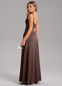 Azazie Azuree Suknie dla druhen Linia A Pofałdowany Satyna elastyczna Do ziemi Sukienka image7