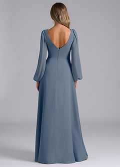 Azazie Omari Bridesmaid Dresses Twilight A-Line Long Sleeve Chiffon Dress image6